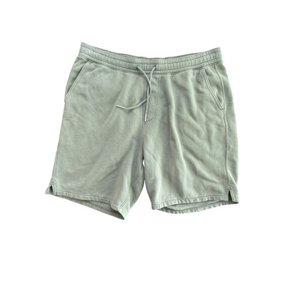 Abercrombie & Fitch Men's Green Fleece Outdoor Basketball Shorts Size Large - Picture 1 of 4
